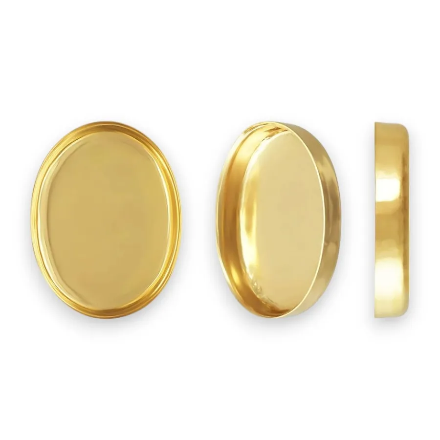 🆕🔗 Bezel Cup (Oval) in 14ct Yellow Gold Filled