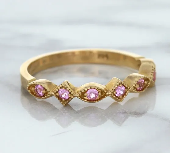 0.22ctw Pink Sapphire Alternating Marquise Ring in 14K Rose Gold