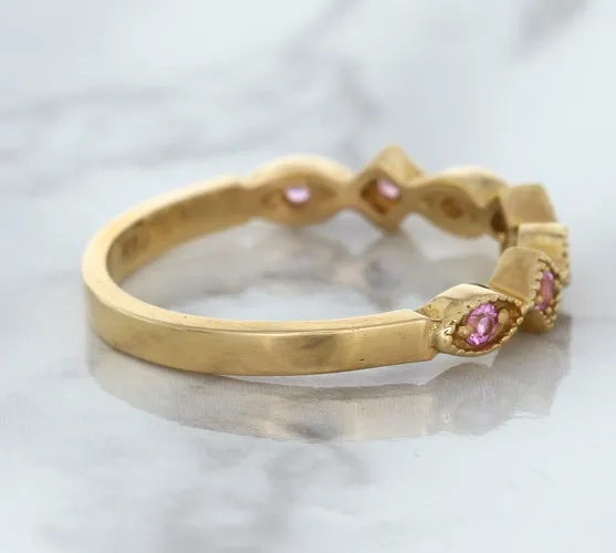 0.22ctw Pink Sapphire Alternating Marquise Ring in 14K Rose Gold