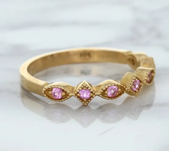 0.22ctw Pink Sapphire Alternating Marquise Ring in 14K Rose Gold