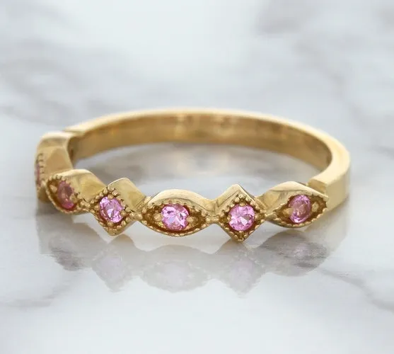 0.22ctw Pink Sapphire Alternating Marquise Ring in 14K Rose Gold