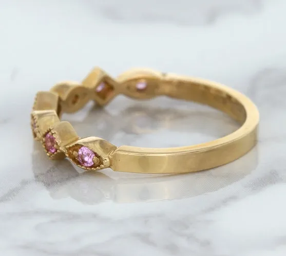 0.22ctw Pink Sapphire Alternating Marquise Ring in 14K Rose Gold