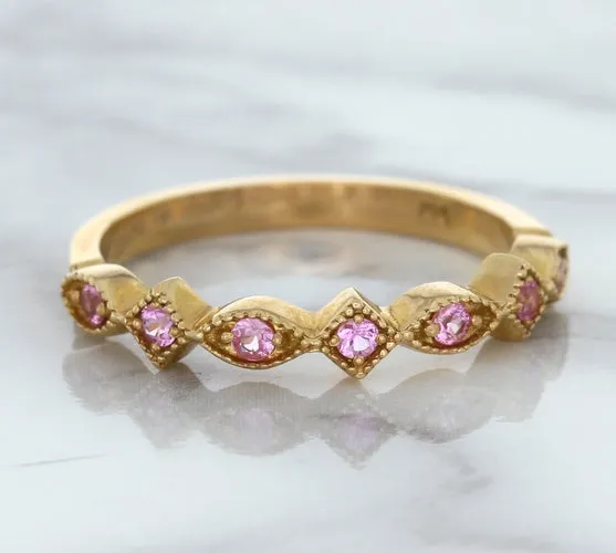0.22ctw Pink Sapphire Alternating Marquise Ring in 14K Rose Gold