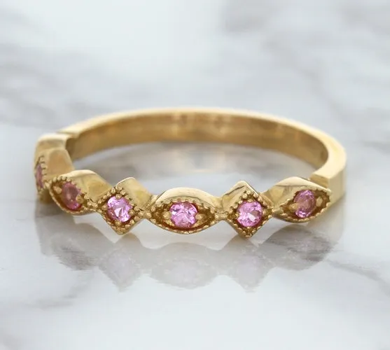 0.22ctw Pink Sapphire Alternating Marquise Ring in 14K Rose Gold
