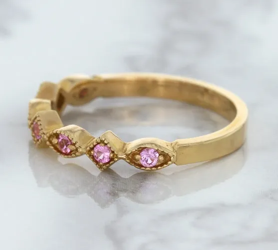 0.22ctw Pink Sapphire Alternating Marquise Ring in 14K Rose Gold