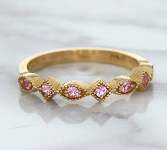 0.22ctw Pink Sapphire Alternating Marquise Ring in 14K Rose Gold