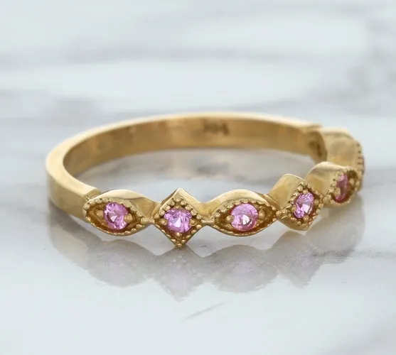 0.22ctw Pink Sapphire Alternating Marquise Ring in 14K Rose Gold
