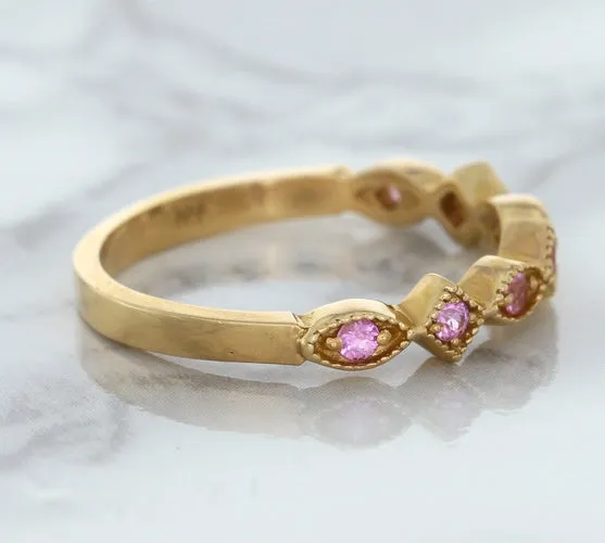 0.22ctw Pink Sapphire Alternating Marquise Ring in 14K Rose Gold