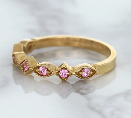 0.22ctw Pink Sapphire Alternating Marquise Ring in 14K Rose Gold