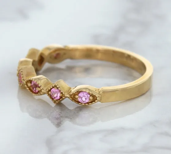 0.22ctw Pink Sapphire Alternating Marquise Ring in 14K Rose Gold