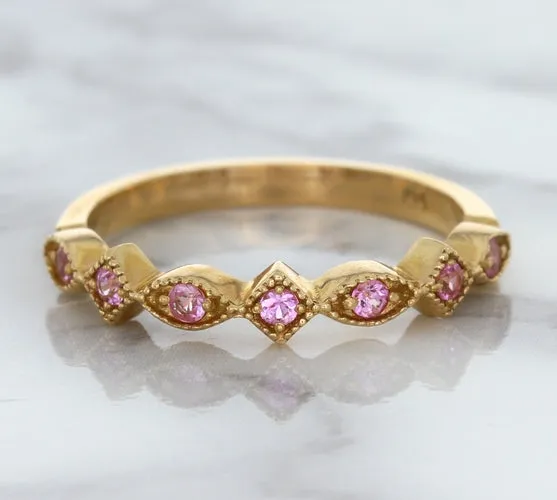 0.22ctw Pink Sapphire Alternating Marquise Ring in 14K Rose Gold