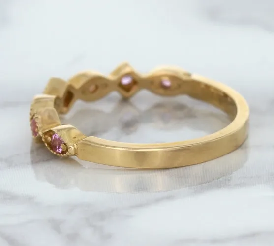 0.22ctw Pink Sapphire Alternating Marquise Ring in 14K Rose Gold