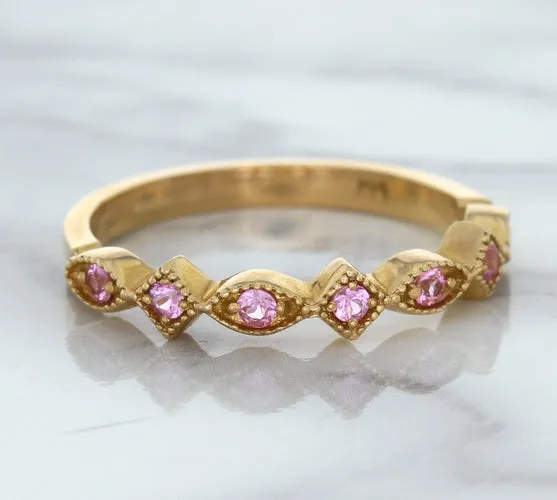 0.22ctw Pink Sapphire Alternating Marquise Ring in 14K Rose Gold
