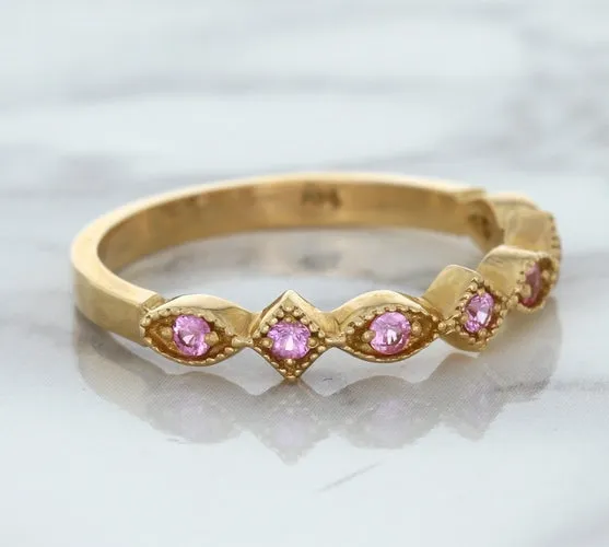 0.22ctw Pink Sapphire Alternating Marquise Ring in 14K Rose Gold