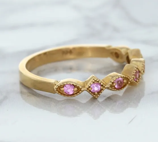 0.22ctw Pink Sapphire Alternating Marquise Ring in 14K Rose Gold