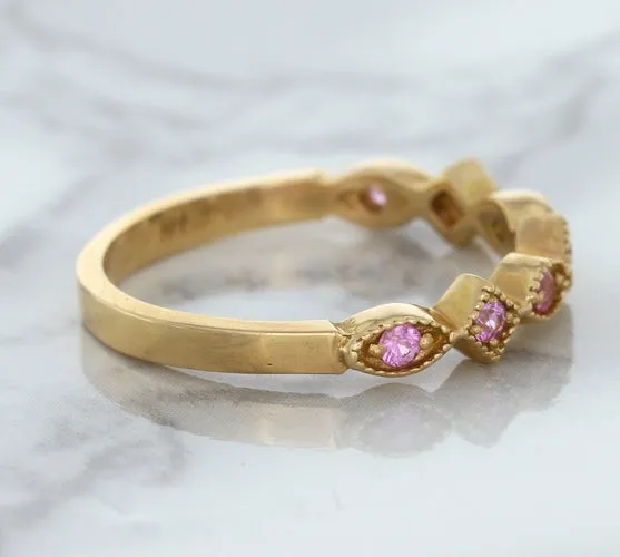 0.22ctw Pink Sapphire Alternating Marquise Ring in 14K Rose Gold