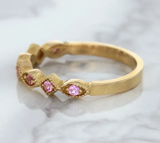 0.22ctw Pink Sapphire Alternating Marquise Ring in 14K Rose Gold