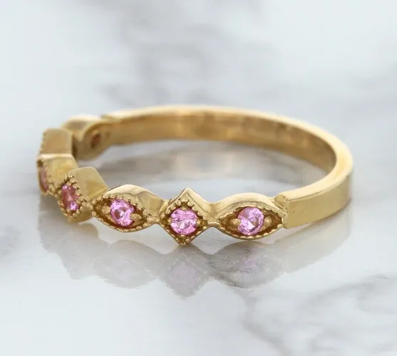 0.22ctw Pink Sapphire Alternating Marquise Ring in 14K Rose Gold
