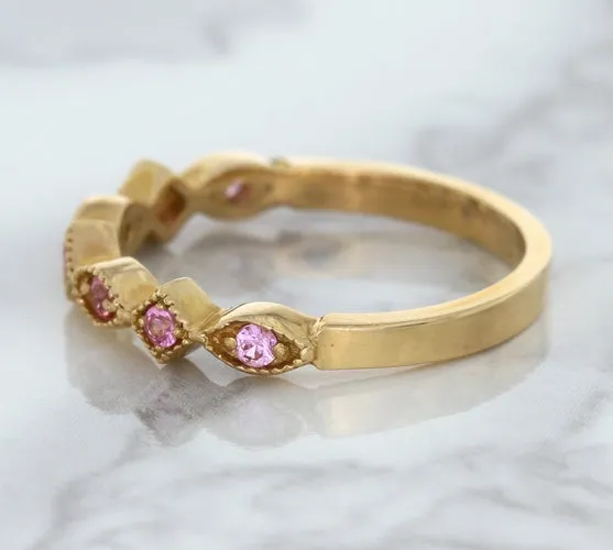 0.22ctw Pink Sapphire Alternating Marquise Ring in 14K Rose Gold