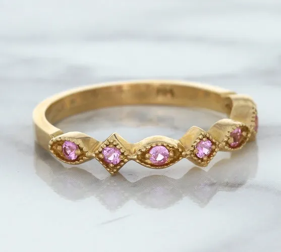 0.22ctw Pink Sapphire Alternating Marquise Ring in 14K Rose Gold