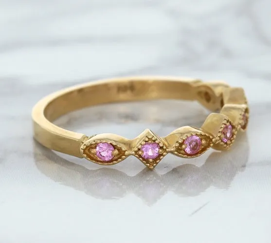 0.22ctw Pink Sapphire Alternating Marquise Ring in 14K Rose Gold