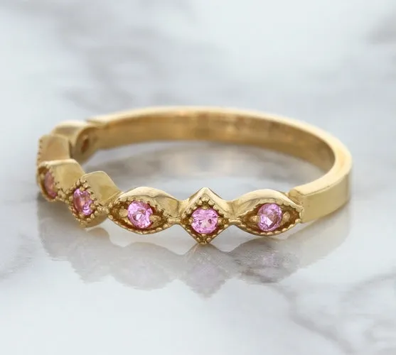 0.22ctw Pink Sapphire Alternating Marquise Ring in 14K Rose Gold