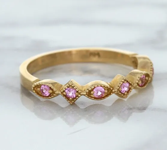 0.22ctw Pink Sapphire Alternating Marquise Ring in 14K Rose Gold