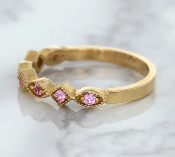 0.22ctw Pink Sapphire Alternating Marquise Ring in 14K Rose Gold