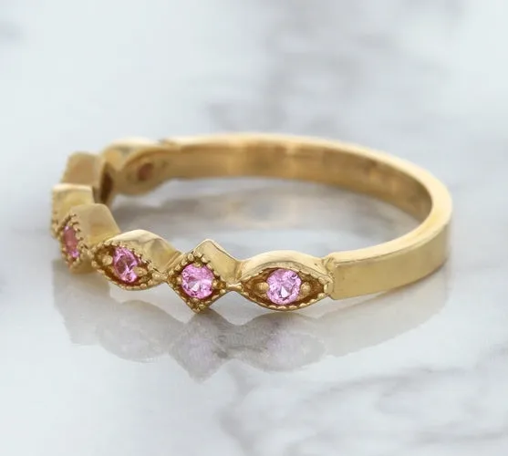 0.22ctw Pink Sapphire Alternating Marquise Ring in 14K Rose Gold
