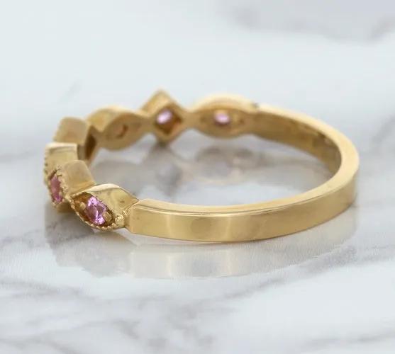 0.22ctw Pink Sapphire Alternating Marquise Ring in 14K Rose Gold