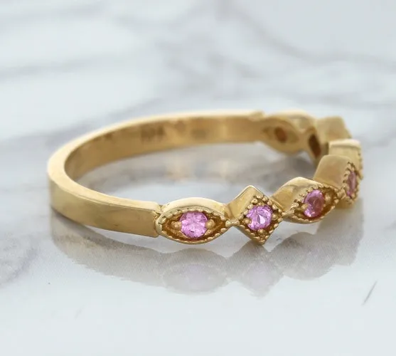 0.22ctw Pink Sapphire Alternating Marquise Ring in 14K Rose Gold