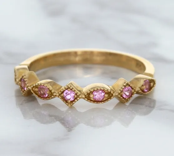 0.22ctw Pink Sapphire Alternating Marquise Ring in 14K Rose Gold