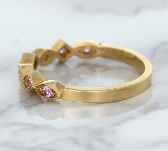 0.22ctw Pink Sapphire Alternating Marquise Ring in 14K Rose Gold