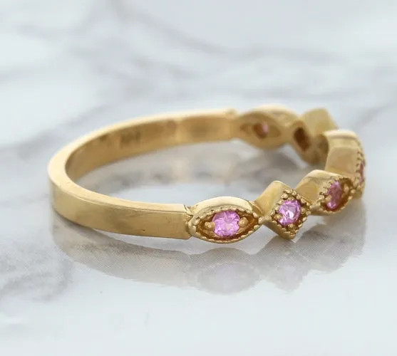 0.22ctw Pink Sapphire Alternating Marquise Ring in 14K Rose Gold