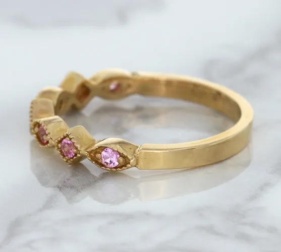 0.22ctw Pink Sapphire Alternating Marquise Ring in 14K Rose Gold