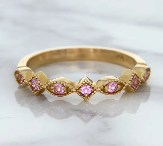 0.22ctw Pink Sapphire Alternating Marquise Ring in 14K Rose Gold