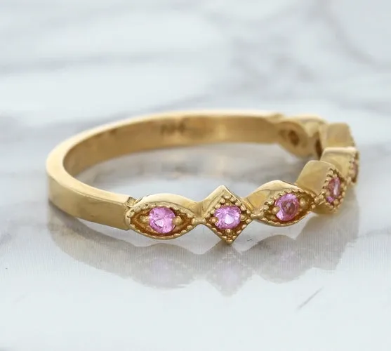 0.22ctw Pink Sapphire Alternating Marquise Ring in 14K Rose Gold