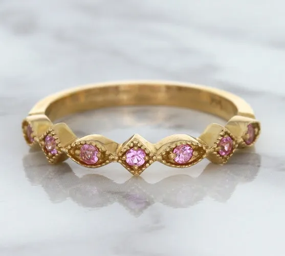 0.22ctw Pink Sapphire Alternating Marquise Ring in 14K Rose Gold