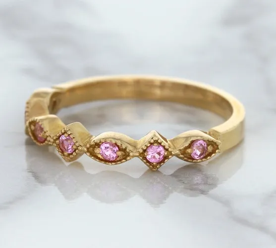 0.22ctw Pink Sapphire Alternating Marquise Ring in 14K Rose Gold