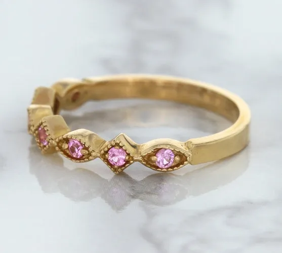 0.22ctw Pink Sapphire Alternating Marquise Ring in 14K Rose Gold