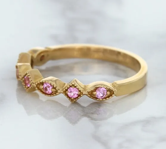 0.22ctw Pink Sapphire Alternating Marquise Ring in 14K Rose Gold