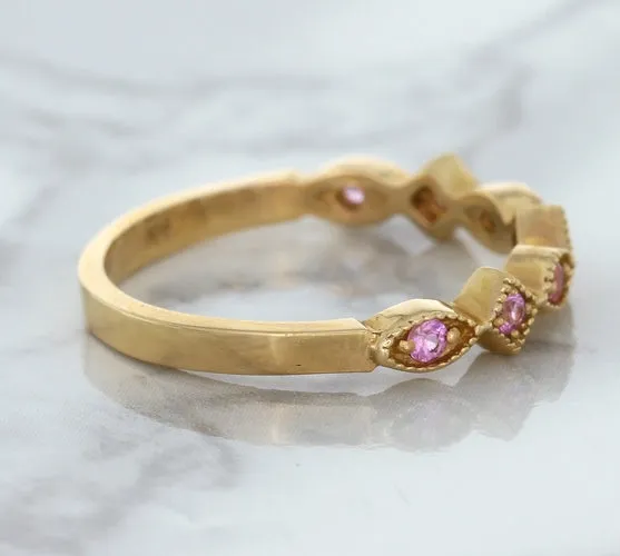 0.22ctw Pink Sapphire Alternating Marquise Ring in 14K Rose Gold