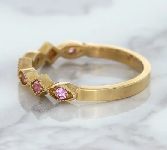 0.22ctw Pink Sapphire Alternating Marquise Ring in 14K Rose Gold