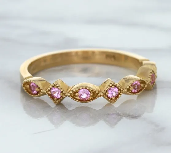 0.22ctw Pink Sapphire Alternating Marquise Ring in 14K Rose Gold