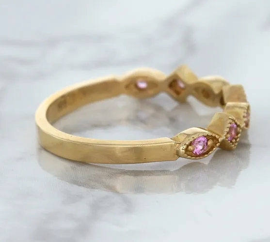 0.22ctw Pink Sapphire Alternating Marquise Ring in 14K Rose Gold