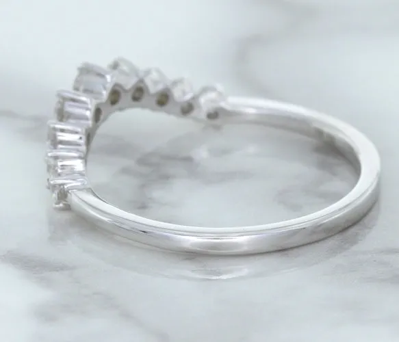 0.45ctw Diamond Curved Band in 18K White Gold