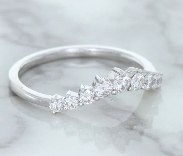 0.45ctw Diamond Curved Band in 18K White Gold