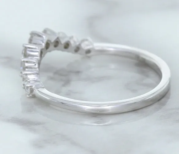 0.45ctw Diamond Curved Band in 18K White Gold