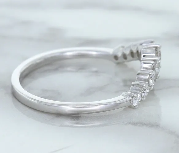 0.45ctw Diamond Curved Band in 18K White Gold