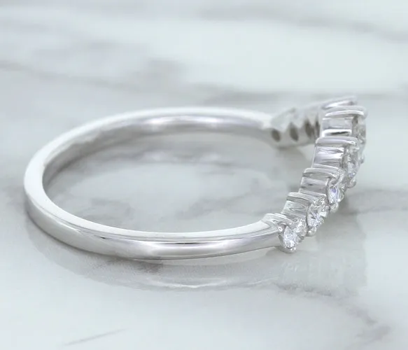 0.45ctw Diamond Curved Band in 18K White Gold